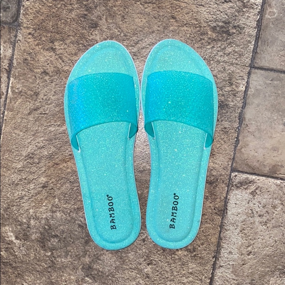 Sparkly blue sandals